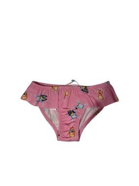 ZARA x BLUEY Pink Kids Swim Bottoms with Fun Characters & Ruffles - size 4